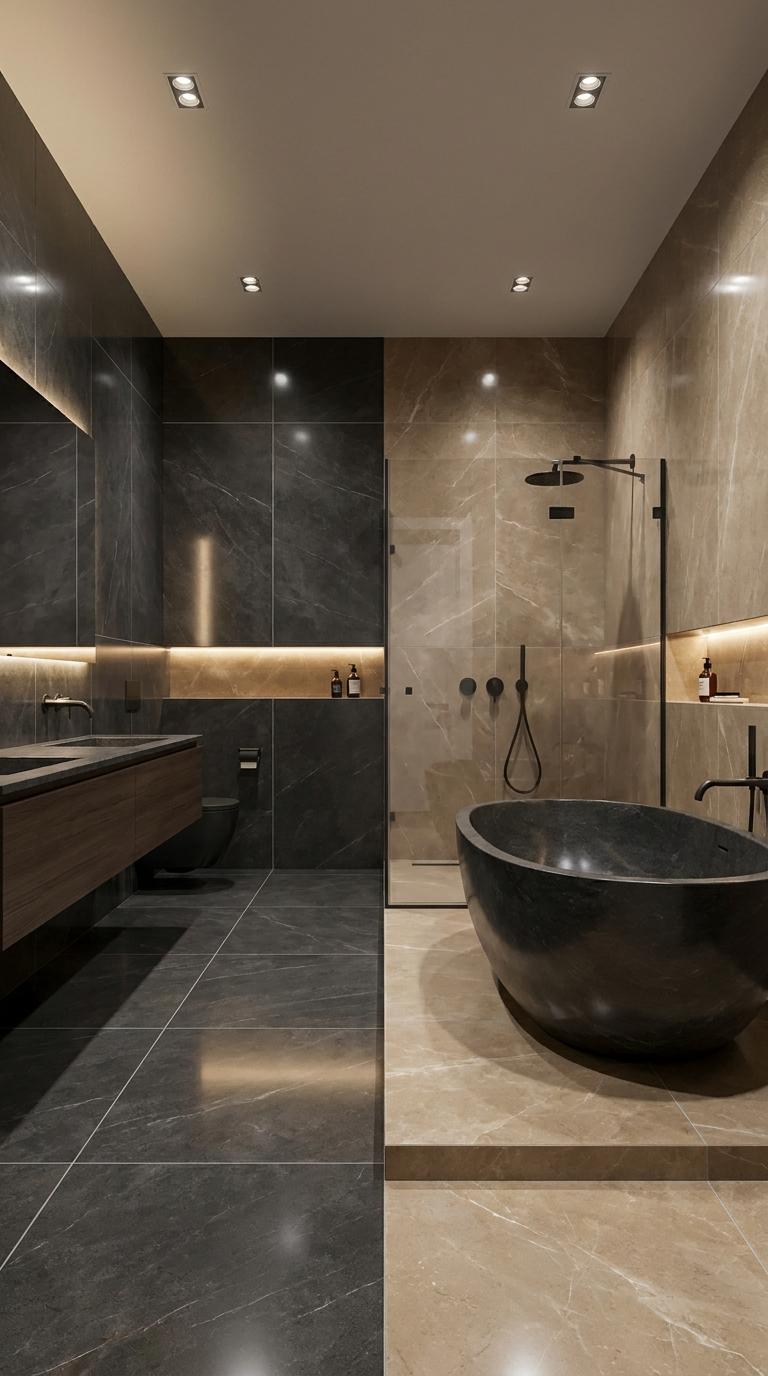 Marble & Porcelain Bathroom